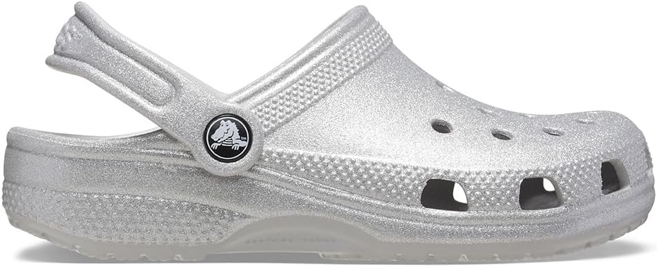 Crocs Unisex Kinder Classic Glitter Clog K 25/26 EU Silber Glitter, 25/26 EU Silber Glitter
