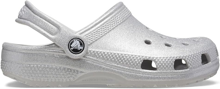 Crocs Unisex Kinder Classic Glitter Clog K 25/26 EU Silber Glitter, 25/26 EU Silber Glitter