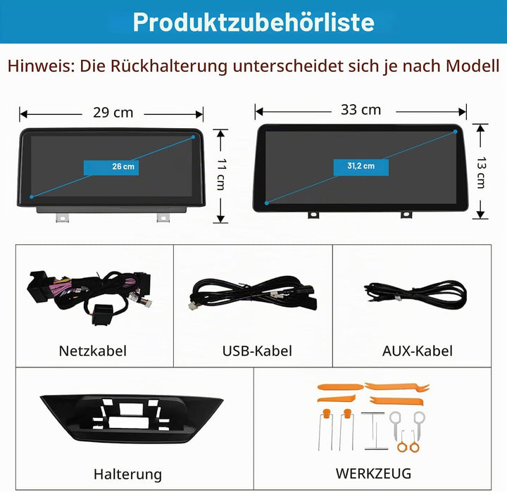 Autoradio 10,25-Zoll-Touchscreen mit kabellosem Carplay und Android Auto für 2009-2015 BMW X1-Serie