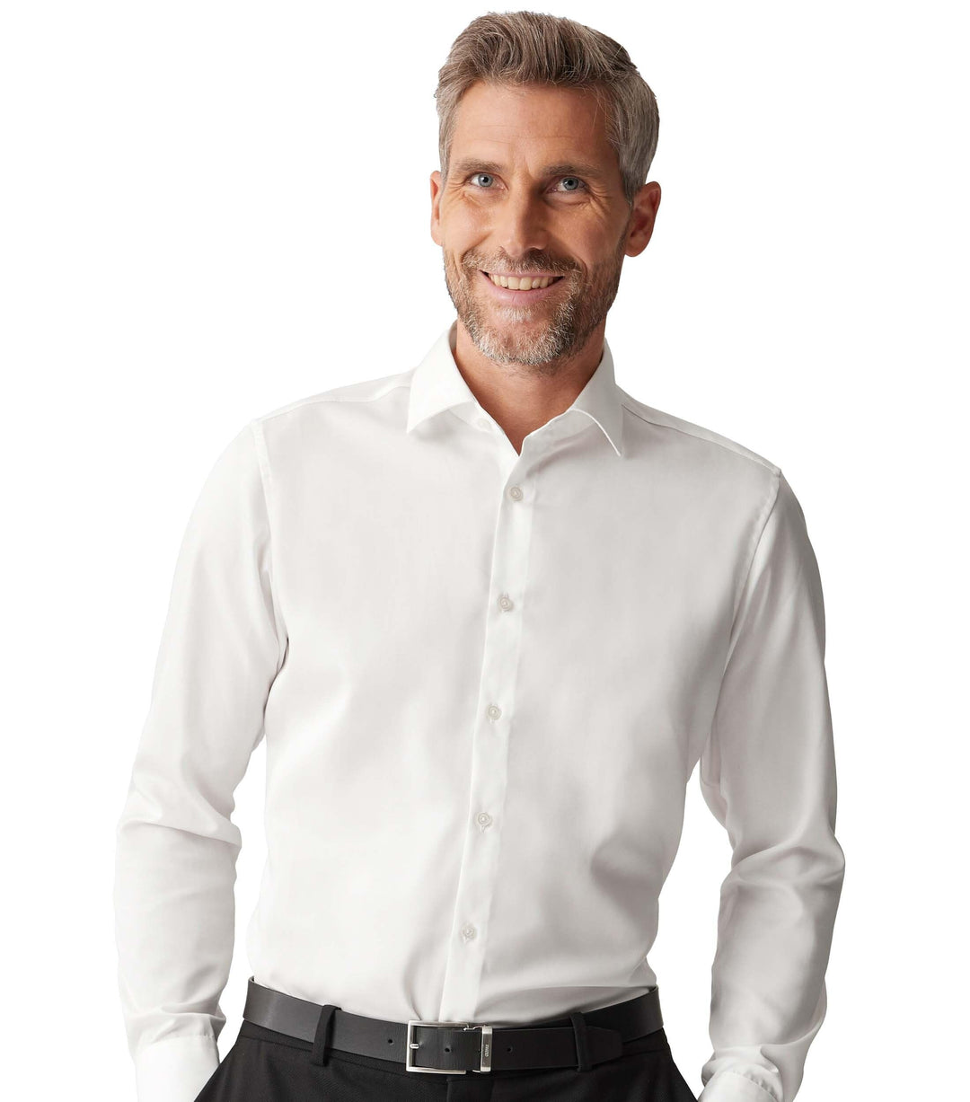 Venti Herren Twill Hemd unifarben extra Langer Arm 72cm Modern Fit 45 Extra Tall Weiss, 45 Extra Tal