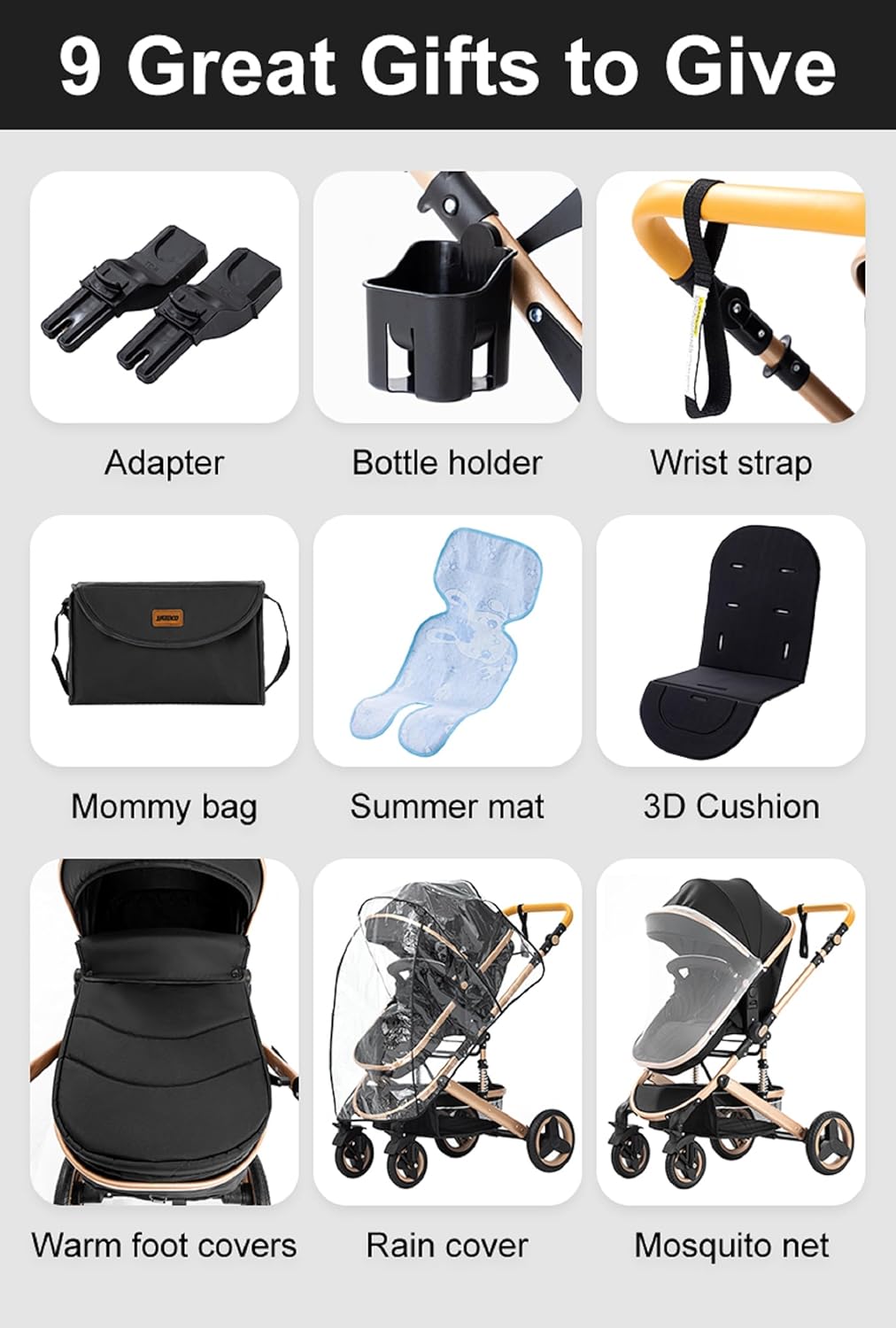 GLOKID Kinderwagen 3 in 1,Reisesysteme, Buggy mit Umkehrbarem Zwei-Wege-Schub,Babywanne Buggy&amp;Sports