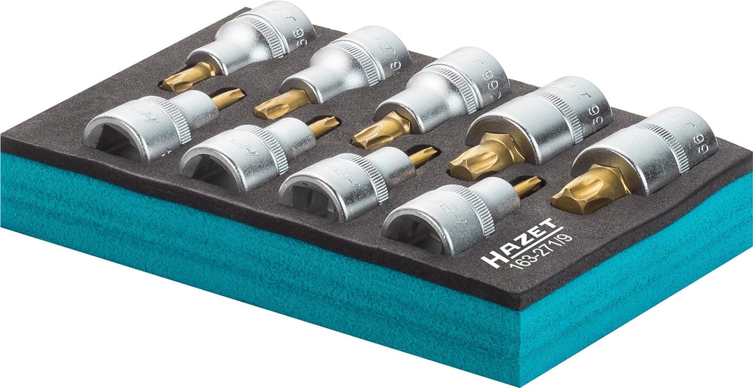 Hazet Schraubendreher-Steckschlüsseleinsatz-Satz TORX, Vierkant 12,5 mm 1/2 Zoll, Anzahl Werkzeuge: