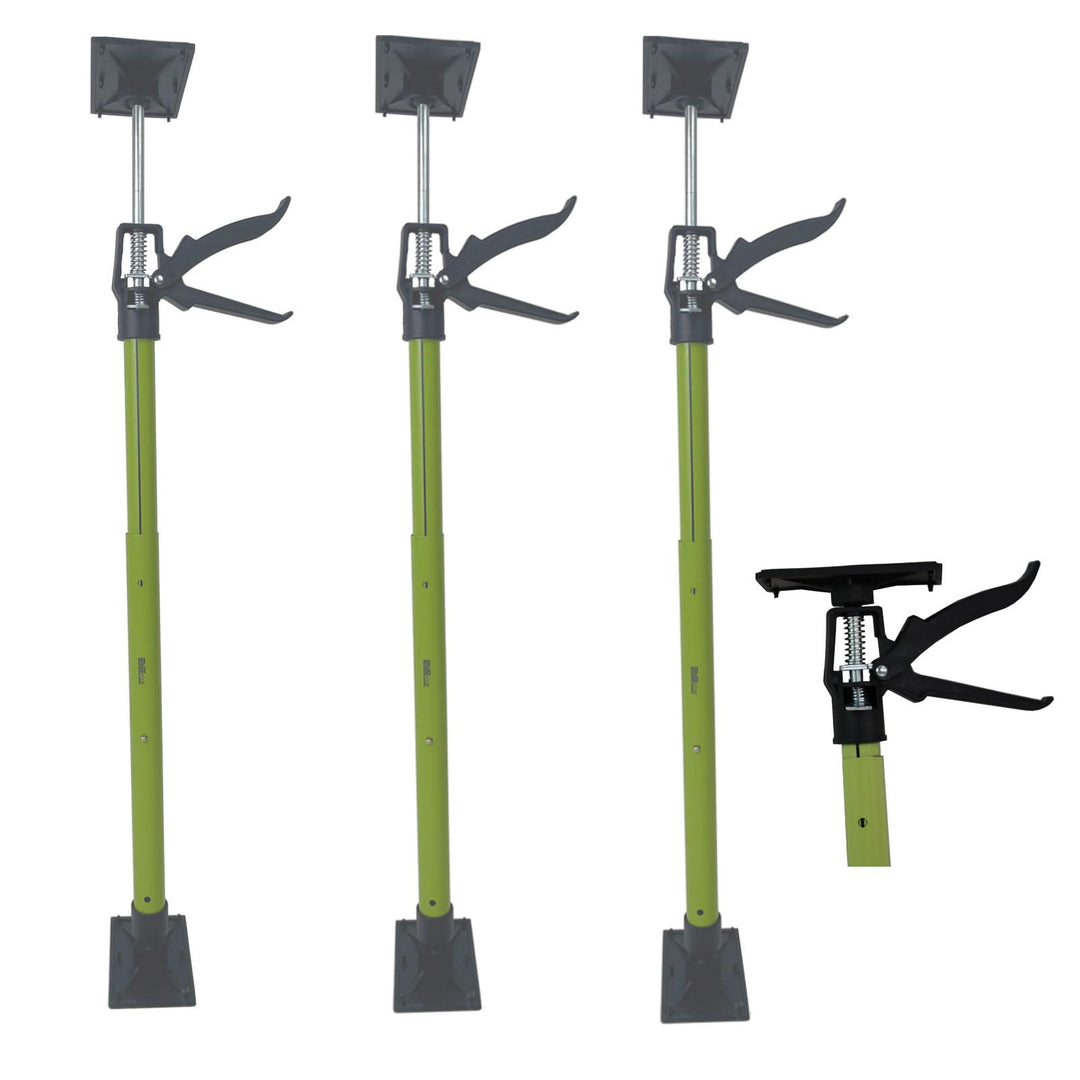 3x Montagestütze kurz 57-117 cm Klicksystem Teleskopstütze Einhandstütze Zargenspannerfür Türrahmen,