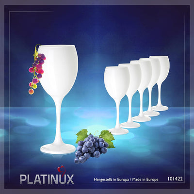 PLATINUX Weisse Weingläser Set 6 Teilig 320ml aus Glas massiv Getränkeglas Weissweingläser Rotweingl