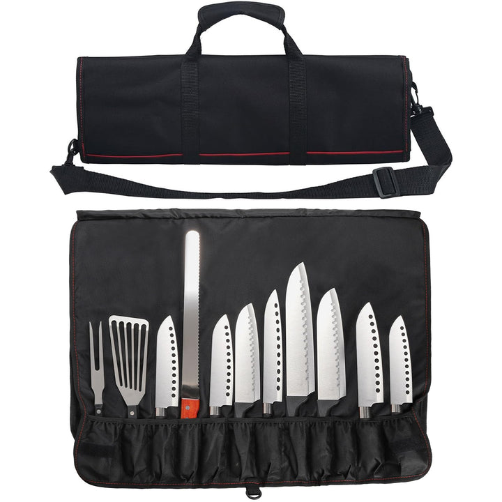 Tosnail Chef Messer Roll Tasche, Heavy Duty Messer Tasche mit 21 Slots & 1 grosse Reissverschlusstas
