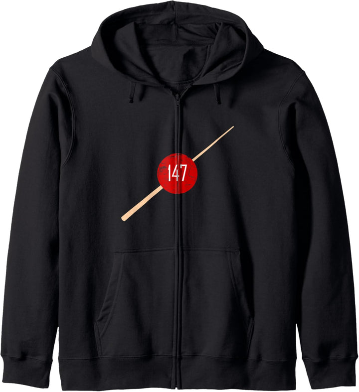 147 Maximum Break Geschenk-Idee Snooker Queue Kugel Kapuzenjacke