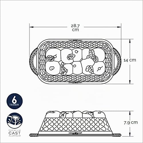 Nordic Ware Kastenform, Apfelkorb, für 6 Tassen, bronzefarben