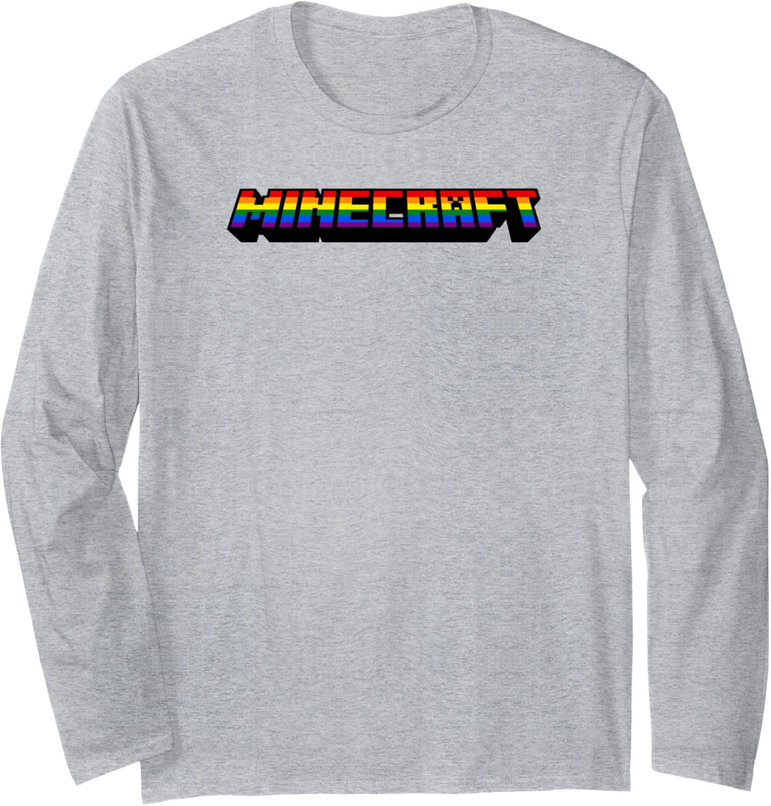 Minecraft Rainbow Logo Langarmshirt