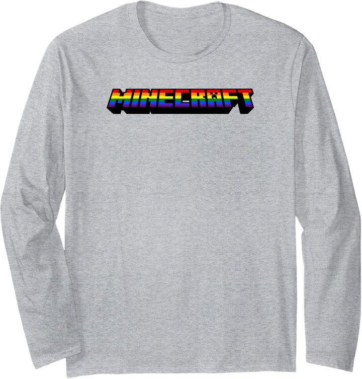 Minecraft Rainbow Logo Langarmshirt