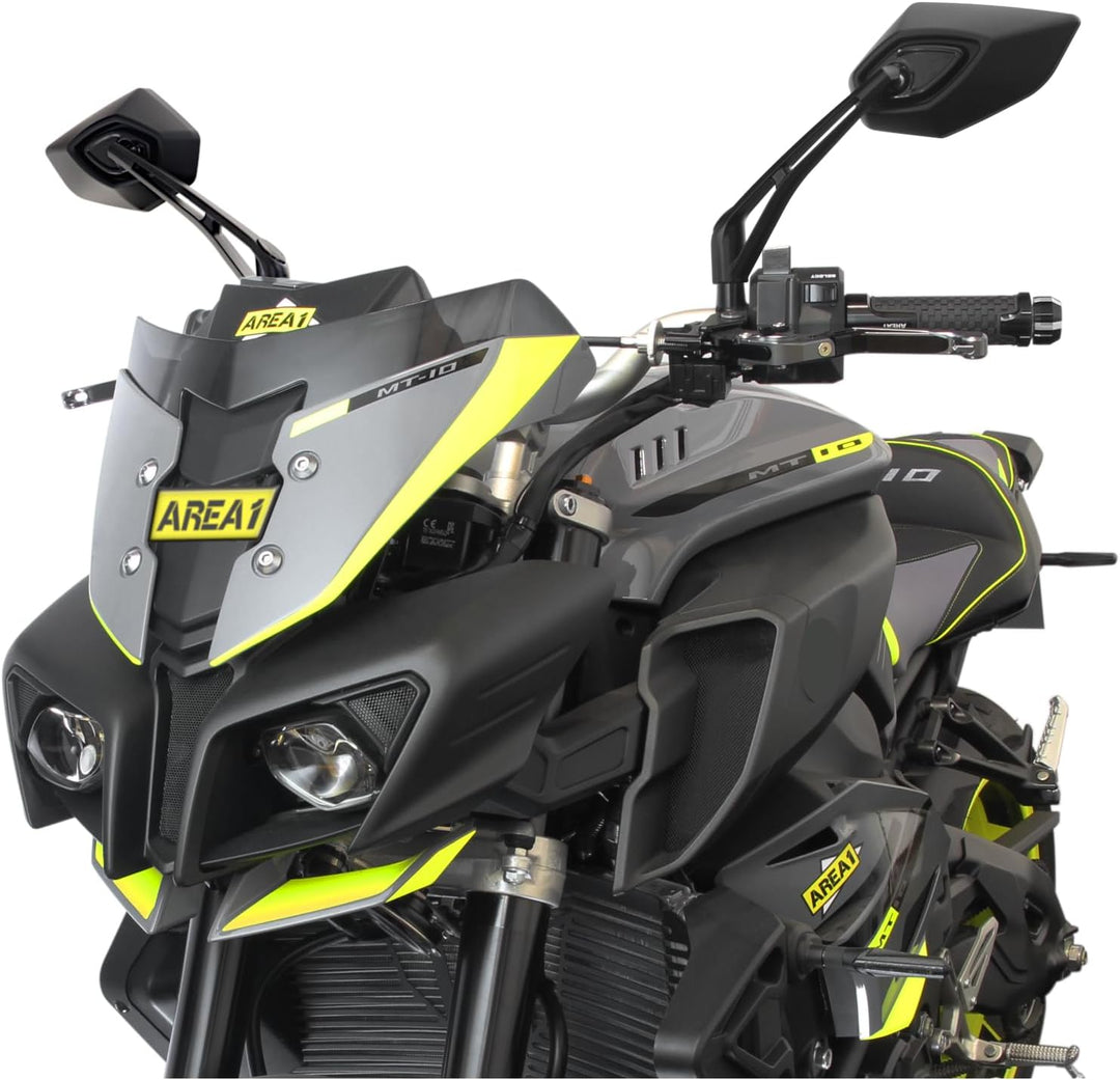 Area1 Universal Motorrad Rückspiegel Paar e-geprüft 2x M10 Rechtsgewinde + Linksgewindeadapter, komp