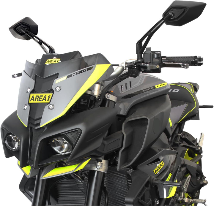Area1 Universal Motorrad Rückspiegel Paar e-geprüft 2x M10 Rechtsgewinde + Linksgewindeadapter, komp
