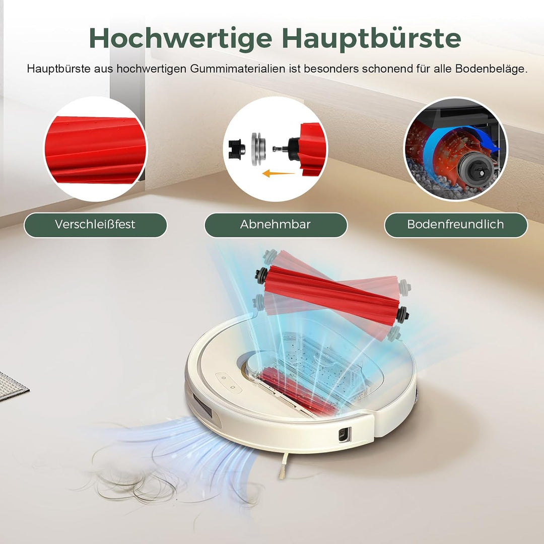 25 Stück Zubehör für Roborock Qrevo Pro/Qrevo S/Qrveo MaxV Saugroboter | mit 1 Hauptbürsten, 6 Staub