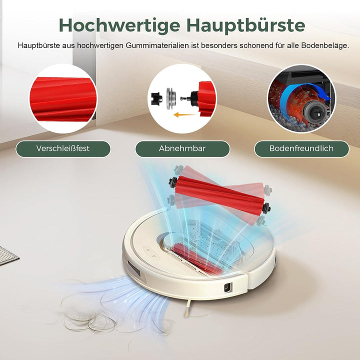 25 Stück Zubehör für Roborock Qrevo Pro/Qrevo S/Qrveo MaxV Saugroboter | mit 1 Hauptbürsten, 6 Staub