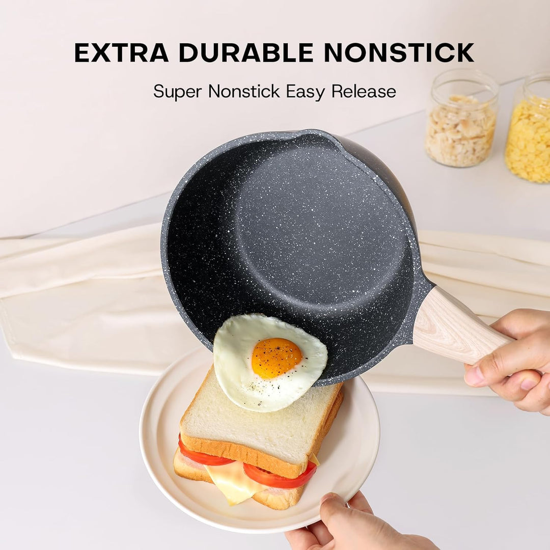 Kordisen Saucenpfannen-Set mit Deckel, 1,5 l &amp; 2,5 Qt Antihaft-Kochtöpfe mit Ausgiesser, leicht zu r