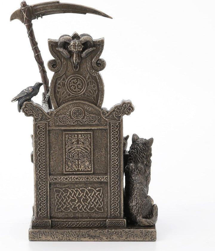 Veronese Design Skulptur Hel, die nordische Göttin von Helheim, Kaltgussharz, Antik-Bronze-Finish, S