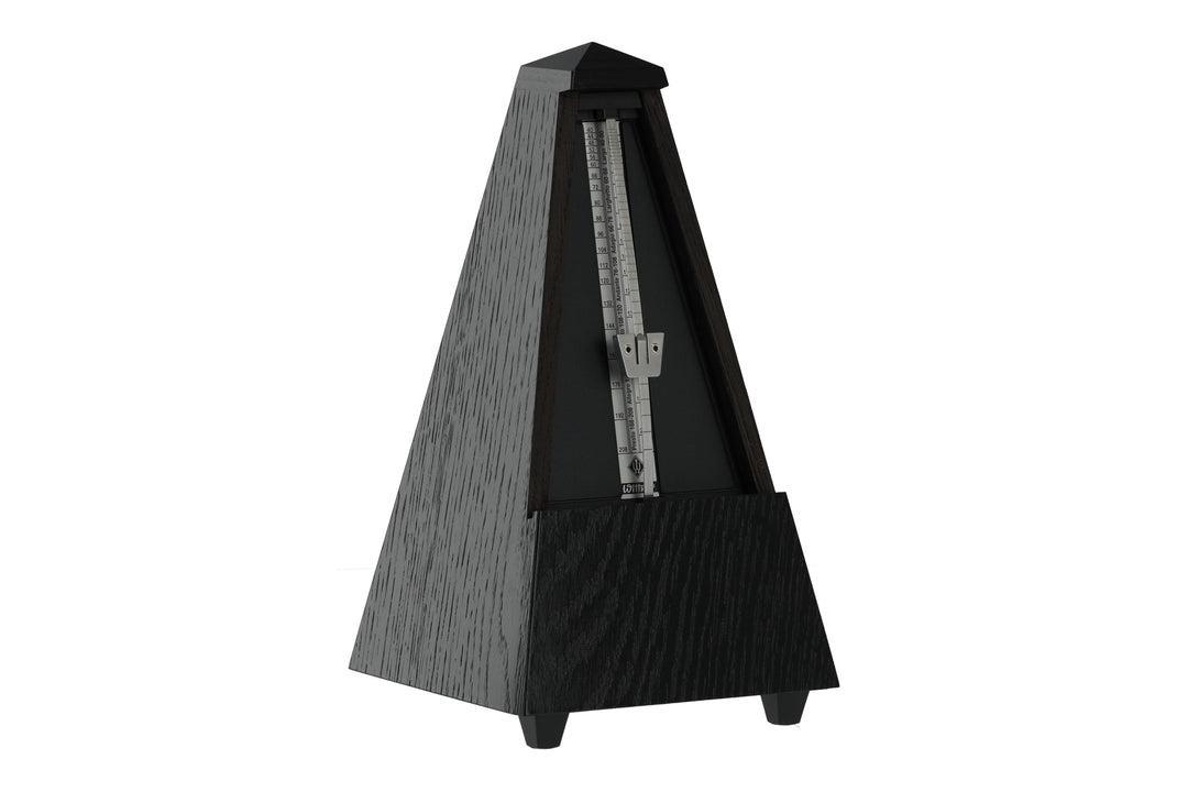 Wittner Metronom 819 Holzgehäuse mit Glocke Taktell Pyramidenform Eiche schwarz matt, schwarz matt