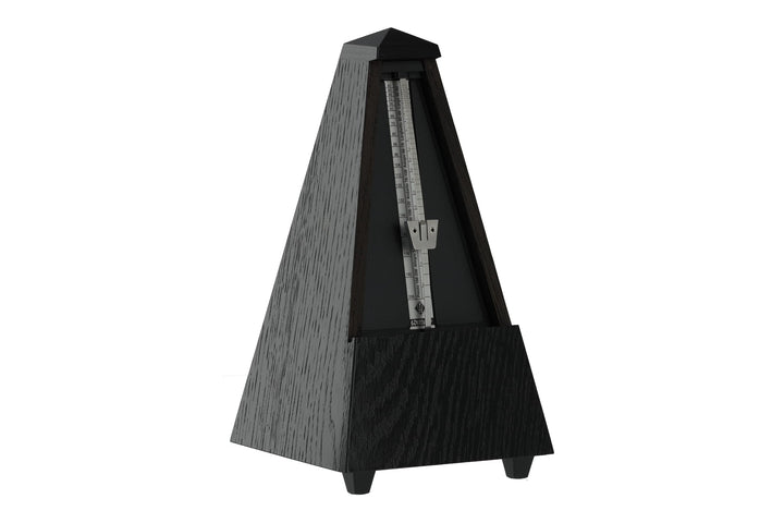 Wittner Metronom 819 Holzgehäuse mit Glocke Taktell Pyramidenform Eiche schwarz matt, schwarz matt
