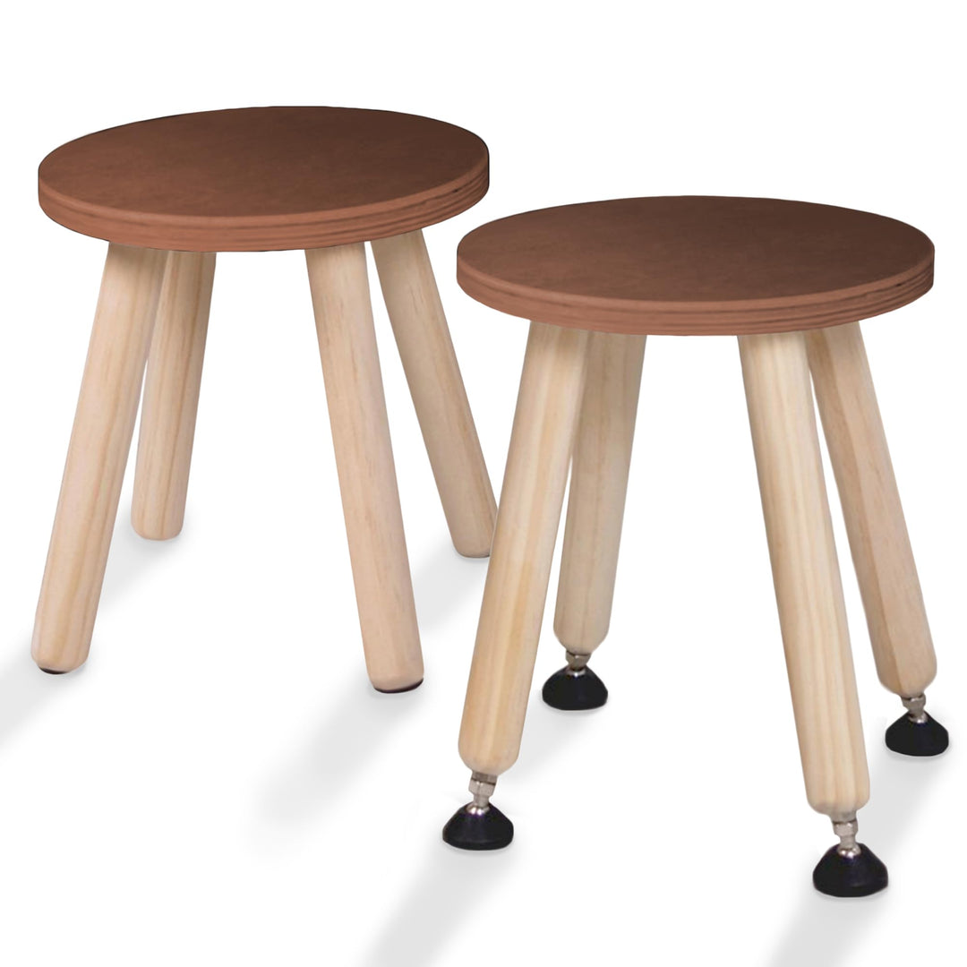 Cateam Tritthocker aus Holz für Kinder und Kleinkinder – 2er-Set – Nussbaum – Kinderhocker mit auszi
