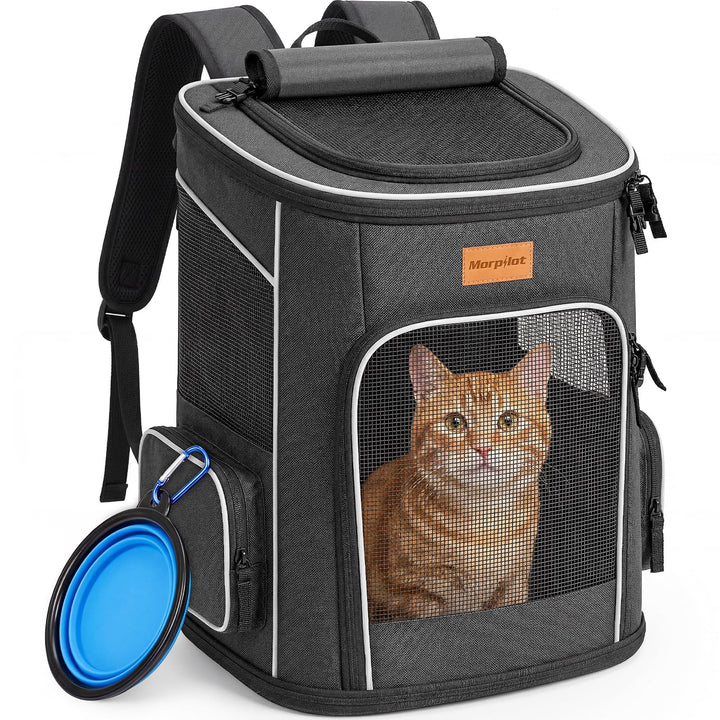 Morpilot Katzenrucksack Hunderucksack für Katzen und Kleine Hunde 7kg, Faltbare Haustier Rucksack mi