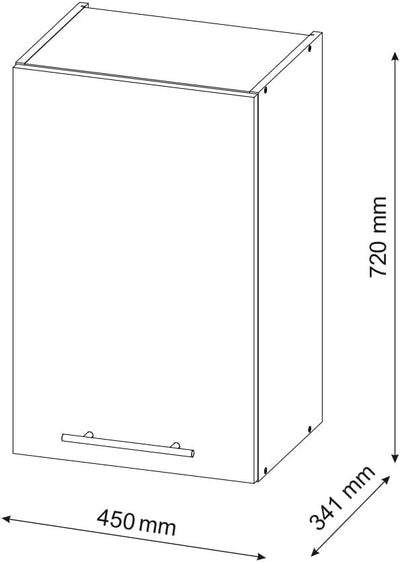 Vicco Hängeschrank Fame-Line, Anthrazit-Gold/Goldkraft Eiche, 45 cm Anthrazit-gold Hängeschrank 45 c