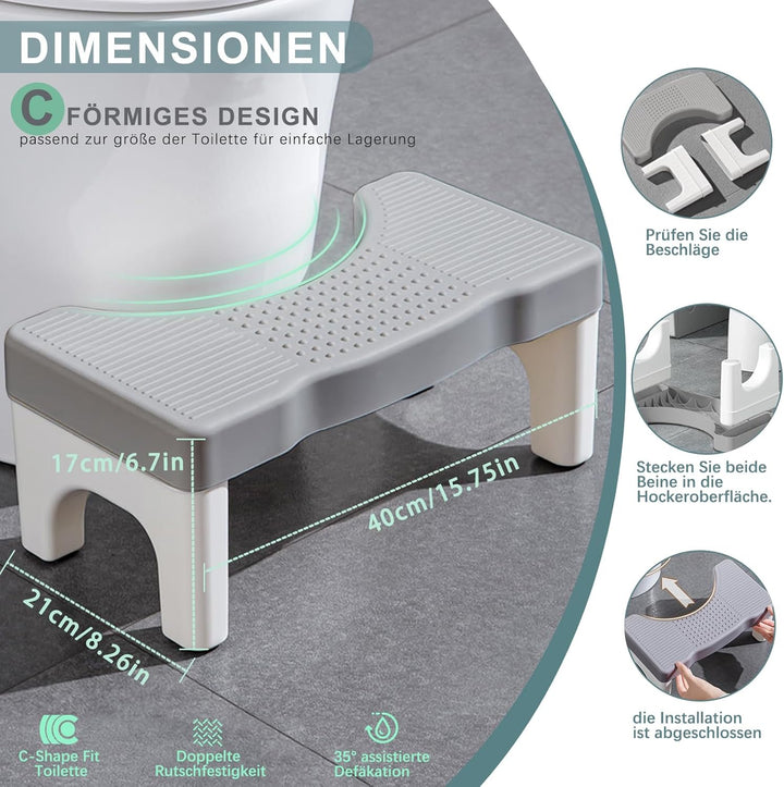 Toilettenhocker Erwachsene | Klohocker Kackhocker Hocker Toilette | wc Hocker - Bekämpft Hämorrhoide