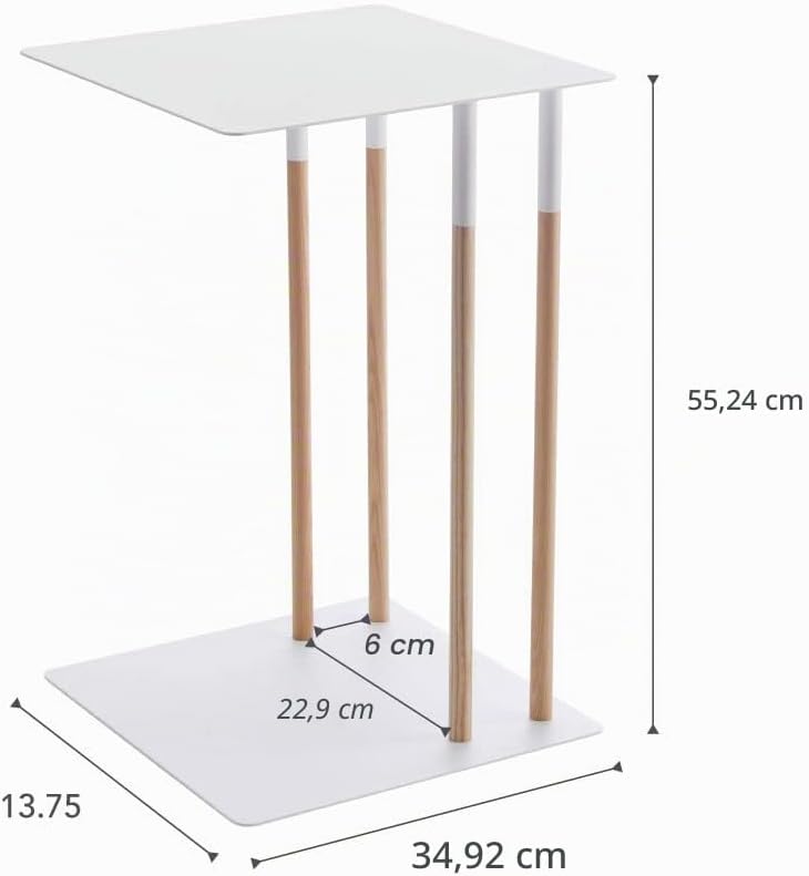 Yamazaki Sliding Sofa c end Table/Coffee Tray/Laptop Desk Beistelltisch, Stahl, Weiss, One Size, Wei