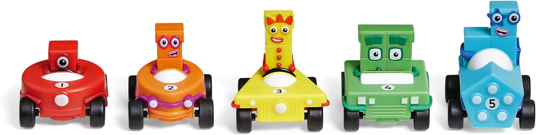Learning Resources HM95405-UK Mini-Autoset, 5 Autos, Numberblocks-Geschenke, Fahrzeuge mit beweglich