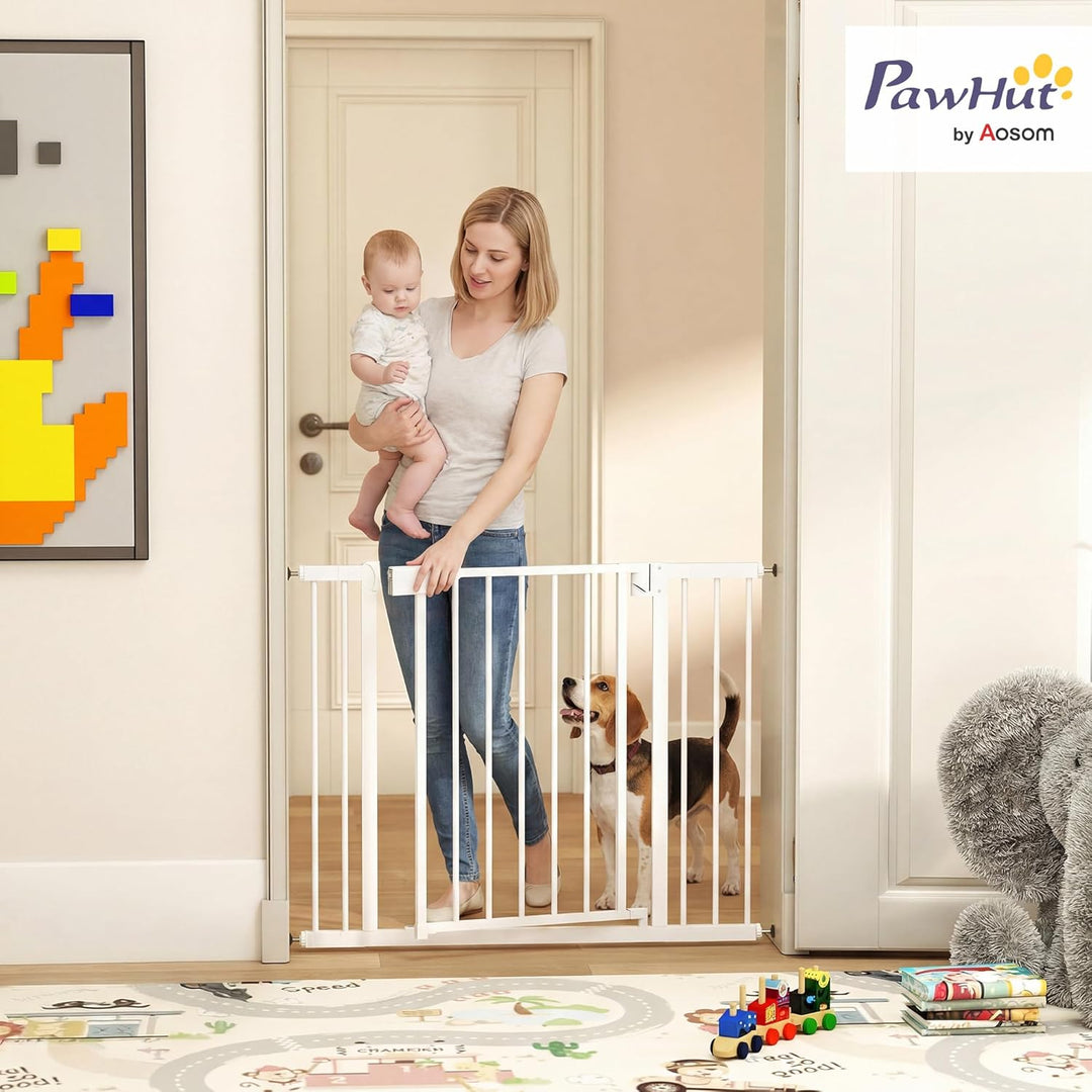 PawHut Treppenschutzgitter Absperrgitter Hund Schutzgitter ohne Bohren 76-103 x 76 cm Türschutzgitte