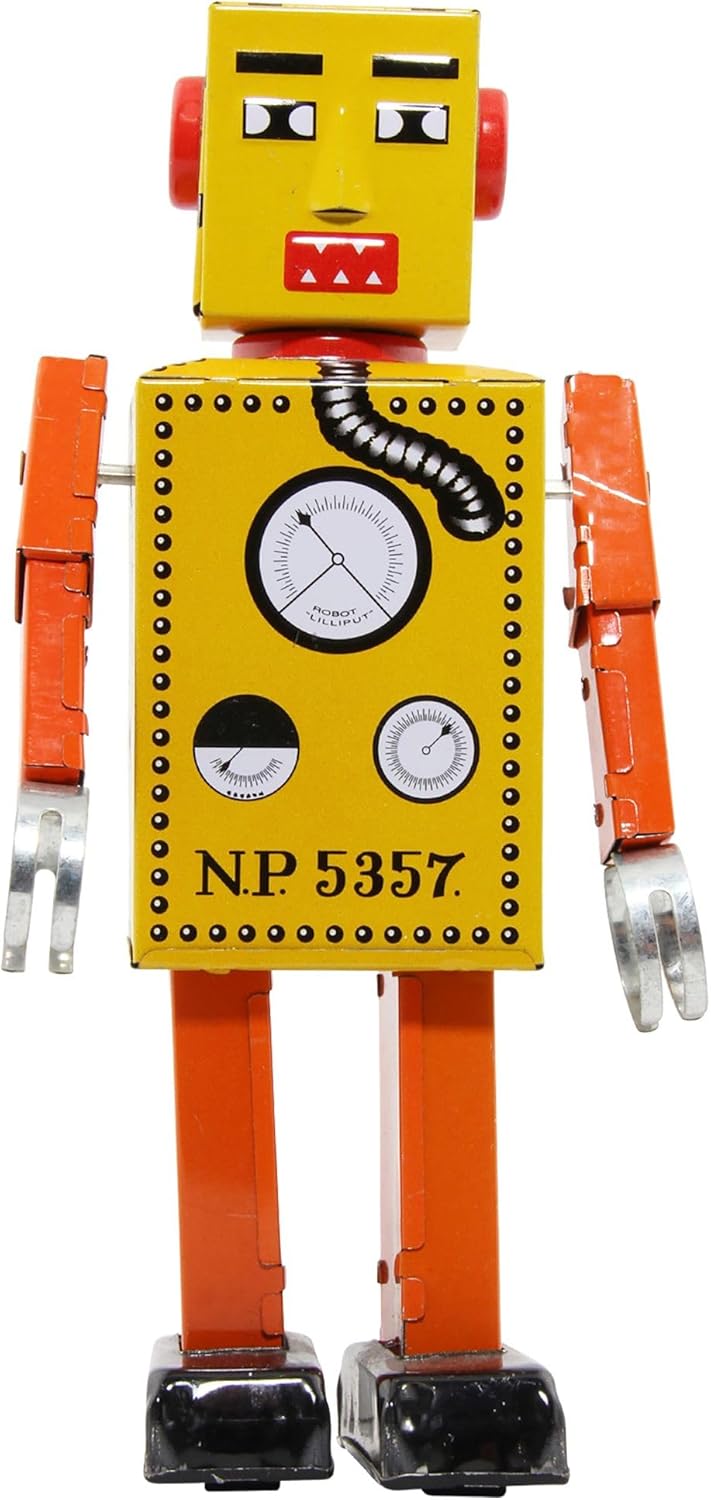 Freak Scene Superfreak Roboter - Roboter Liliput - Blechroboter - Retro Blechspielzeug Gelb, Gelb