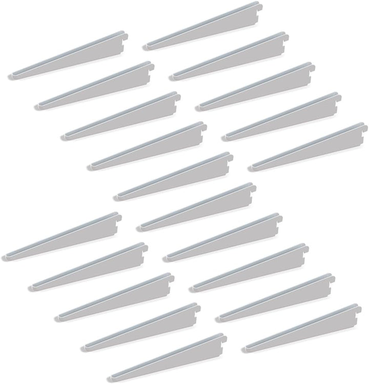 Emuca - Regalwinkel für Leistenprofil, doppelte Bohrung, Durchlass 32 mm 370mm, Set aus 20 Stück, We