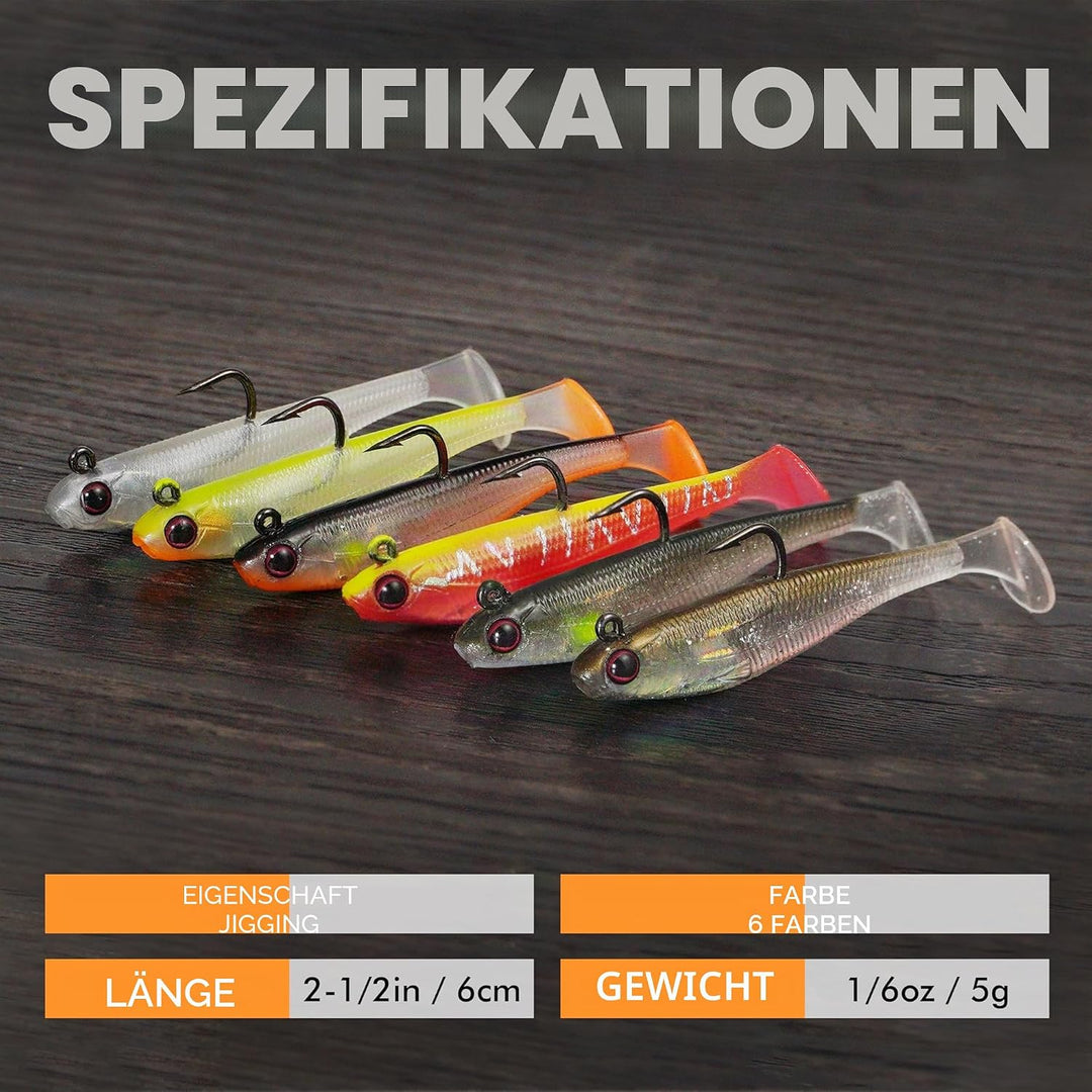 TRUSCEND Gummifische Angelköder für Forelle Zander & Barsch, Kunstköder Angelausrüstung Gummiköder A