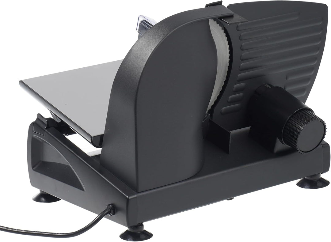 Sommertal Allesschneider AS190 DUAL 200W Edelstahlmesser mit Wellenschliff und glatten Schliff, plat