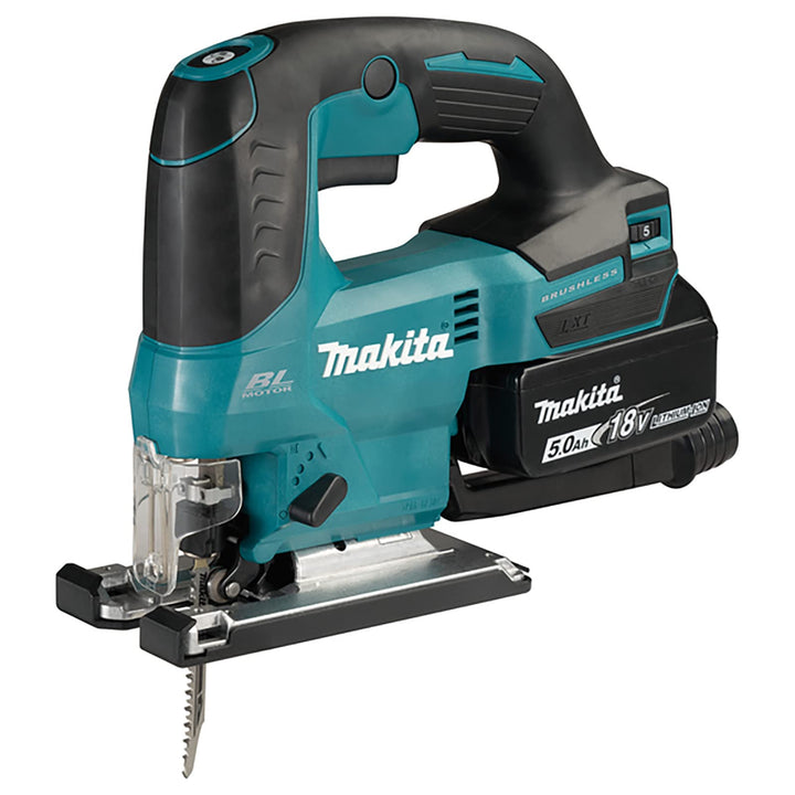 Makita DJV184RTJ 18V Li-Ion LXT Brushless Puzzle komplett mit 2 x 5,0 Ah Akkus und Ladegerät im Makp