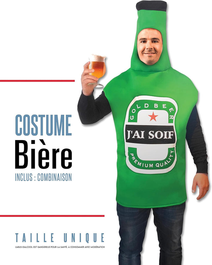 Tralala Fêtes© Erwachsenenkostüm Bierflasche – lustiges & lustiges Kostüm für Geburtstag/Halloween/E