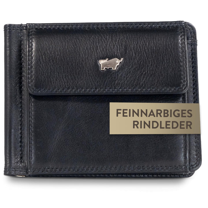 BRAUN BÜFFEL Herren Geldbörse aus echtem Rindsleder Golf mit RFID Schutz - Dollarclip 6 Kartenfächer