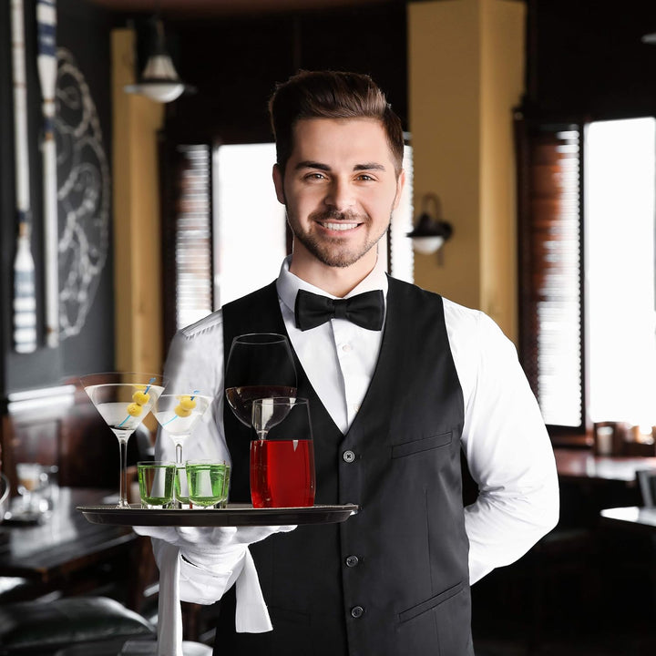 10 x Gastro Tablett, rutschfeste Oberfläche, hoher Rand, Kellnertablett für Café, Bar, Restaurant, Ø