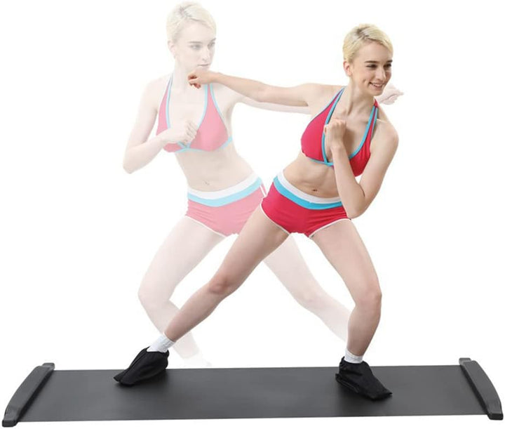 Boxwizard Slide Board mit Endstoppern Extreme Slide Board Schiebeschuhen Schuhüberzug Slimming Exerc