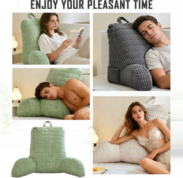 Lesekissen für Bett Und Sofa, Erwachsenensofa mit Rückenlehnenkissen, Sitzkissen mit Armlehne, Rücke