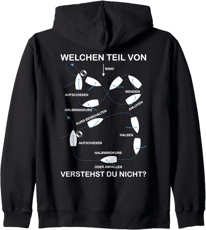 Mann über Bord Manöver | RÜCKENPRINT | Lustiges Segler Kapuzenjacke