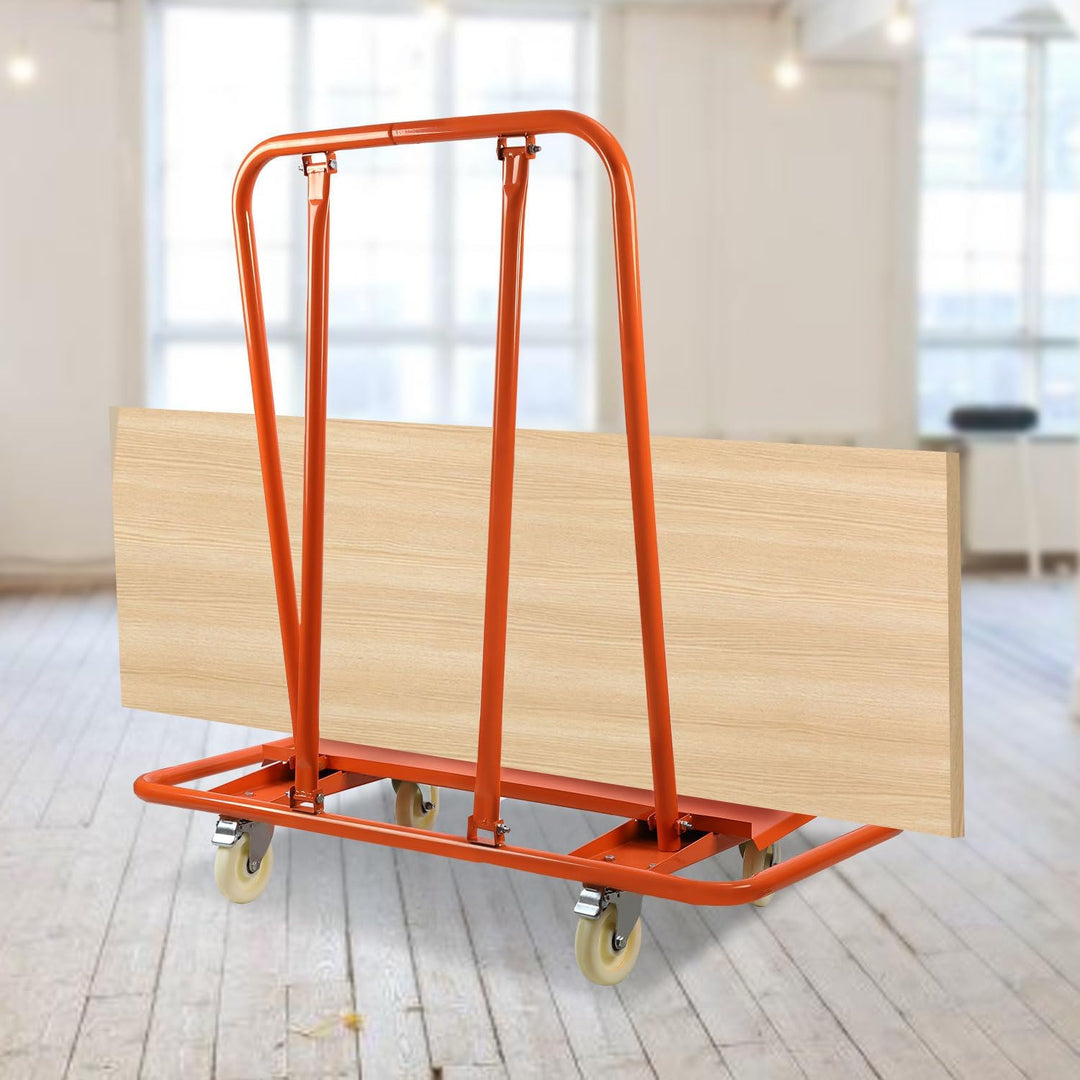 Plattenwagen 1000 kg, 4 Lenkrollen mit Bremsen, Spanngurt