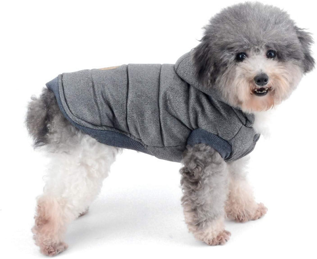 Zunea Hunde Wintermantel für Kleine Hunde Weich Fleece Winterjacken Kapuzenpullis Winddicht Welpenma