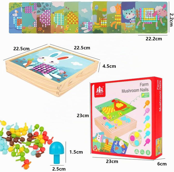 RANJIMA Mosaik Steckspiel, Mosaik Bastelset Kinder, Steckspiel ab 3 4 5 Jahre,Mosaik Steckspiel Pegb