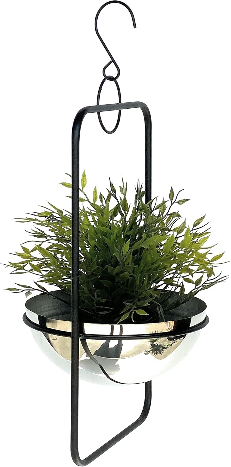 DanDiBo Blumenampel Innen Metall Wand Hängepflanzen 45 cm 96083 S mit Topf Silber Pflanzenhänger Blu