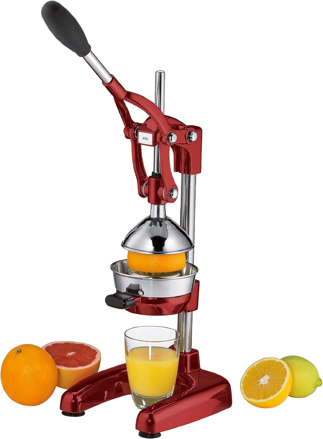 Cilio LIVORNO Granatapfel Presse, Saftpresse Manuell | rostfreier Edelstahl | Rot | Profi Fruchtpres