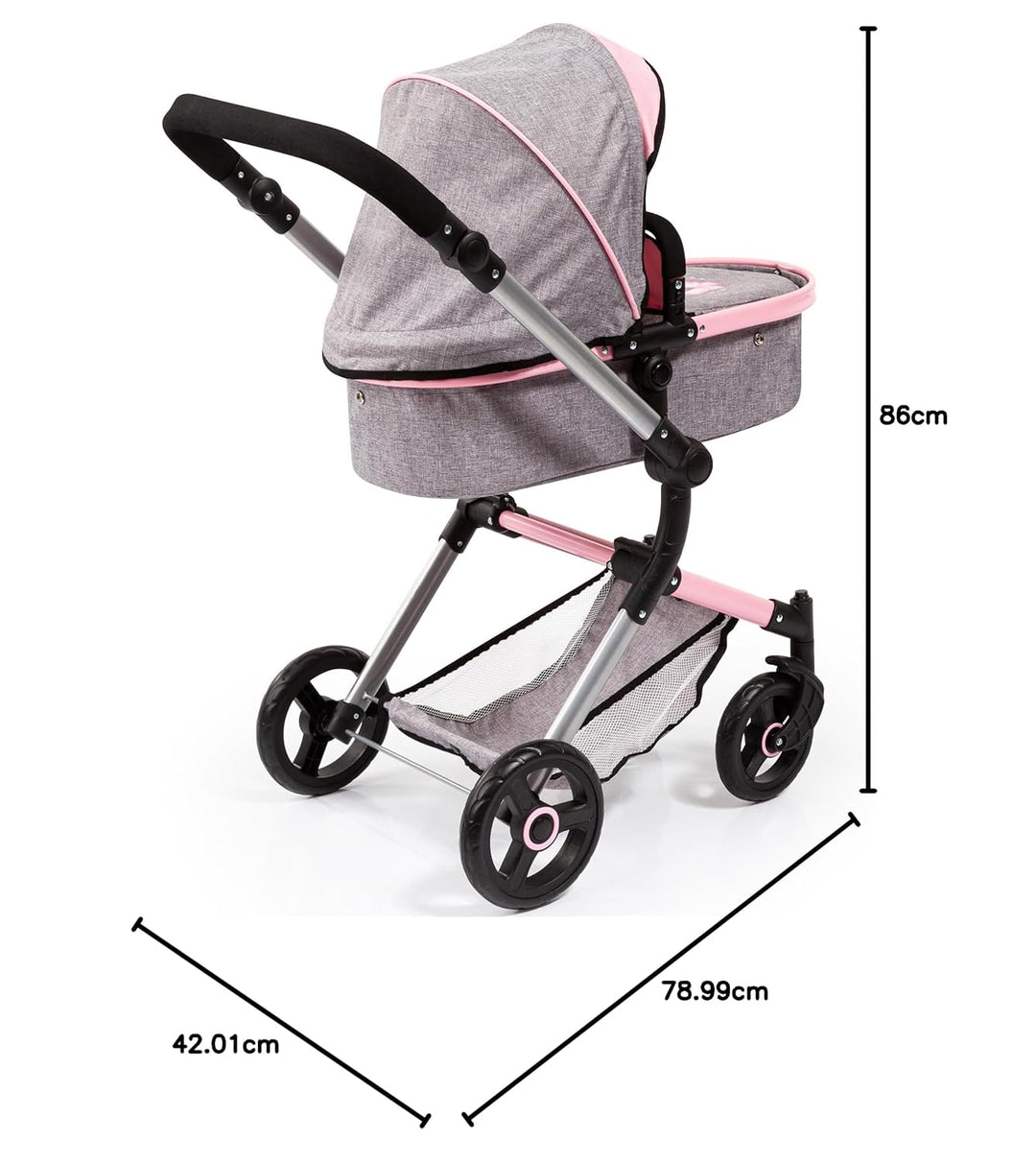 Bayer Design 18433AA Butterfly Kombi Puppenwagen Neo Vario mit Wickeltasche und Einkaufskorb, umwand