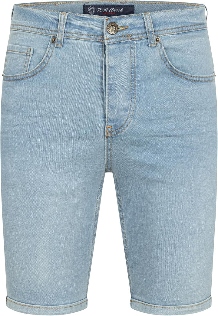 Rock Creek Herren Shorts Jeansshorts Denim M50 30W Hellblau-rc2433, 30W Hellblau-rc2433