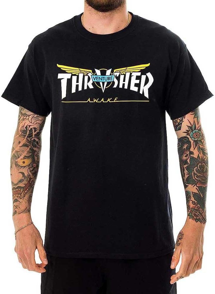 Thrasher Herren T-Shirt Venture Collab S/S, Grösse:M, Farben:Black