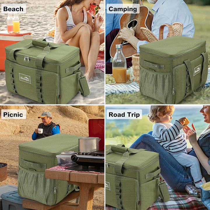 Kühltasche Faltbar, 30L Grosse Wasserdicht kühlbox Thermotasche, Isoliert Auslaufsicher Picknicktasc