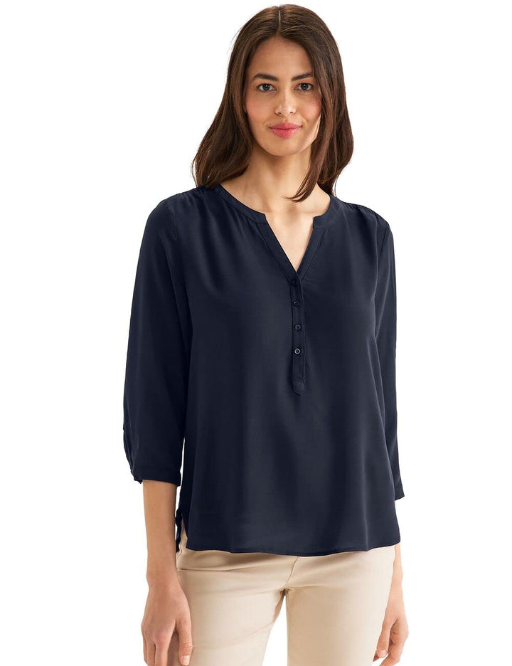 Street One Damen Spitzenbluse, Deep Blue
