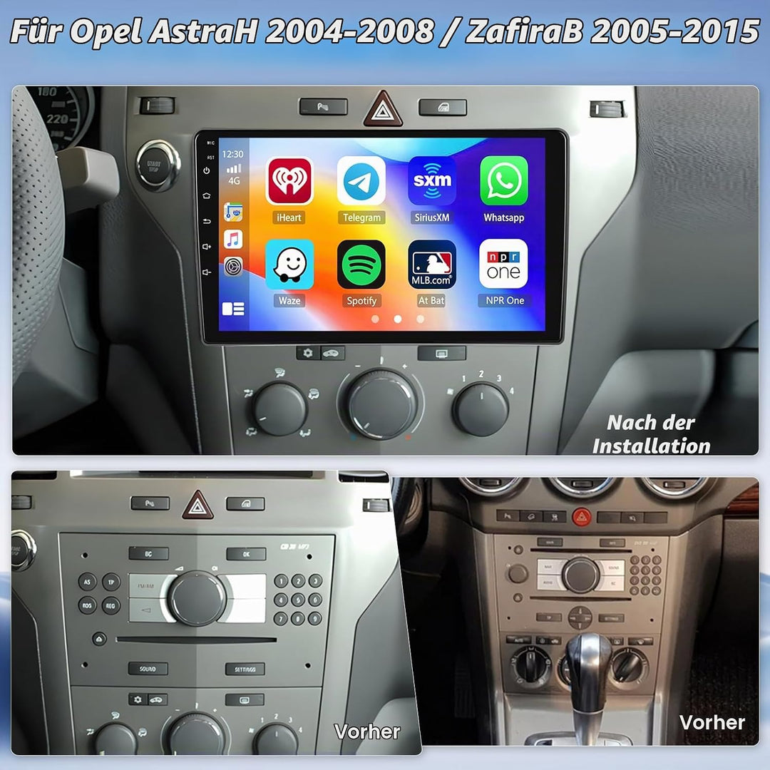 Hikity 8Cores 4G+64G Autoradio Android 15 Für Opel Astra H 2004-2008/Zafira B 2005-2015/Opel Corsa 2